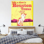 ヒューストン，テキサス州ヴィンテージ旅行ポスター キャンバスプリント (インサイチュ (寝室))