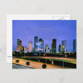 ヒューストン,テキサス州市街地夜景の写真 シーズンポストカード (正面/裏面)