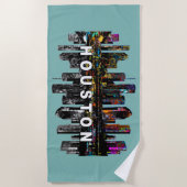 ヒューストン，テキサス州落書き ビーチタオル (正面)