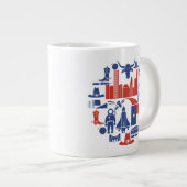 ヒューストン·テキサス州·アイコンズ ジャンボコーヒーマグカップ (正面右)