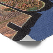 ヒューストン，テキサス州 – ラージレターシーン ポスター (角)