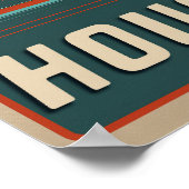 ヒューストン，テキサス州-ヴィンテージ ポスター (角)