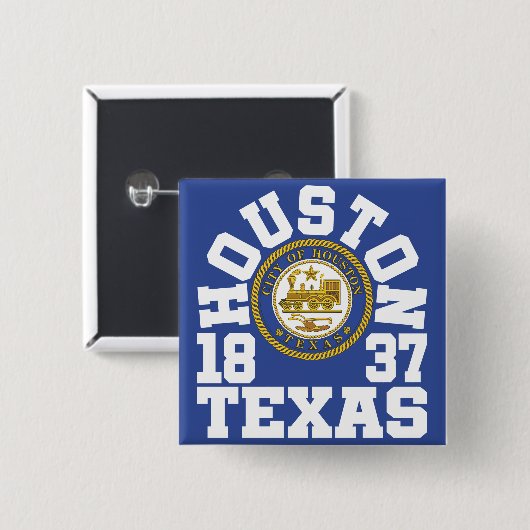 ヒューストン,テキサス州 缶バッジ (正面&裏面)