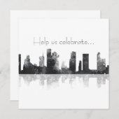 ヒューストン テキサス スカイライン - ご招待 招待状 (正面/裏面)