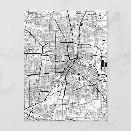 ヒューストン テキサス 地図 ポストカード (正面)