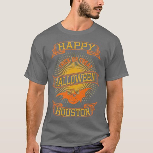 ヒューストン ハッピー ハロウィン ヴィンテージ スタイル 2 Tシャツ (正面)