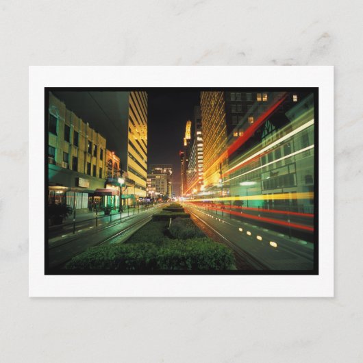 ヒューストン メインストリートの夜 ポストカード (正面)