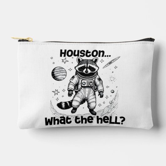 ヒューストン…何だ？愛らしいアライグマ磁石 アクセサリーポーチ (正面)