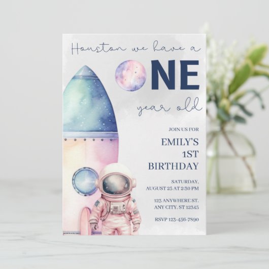 ヒューストン、1歳の誕生日招待状 招待状 (スタンド正面)