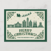 ヒューストン， TXスカイラインクリスマスホリデーポストカード シーズンポストカード (正面)