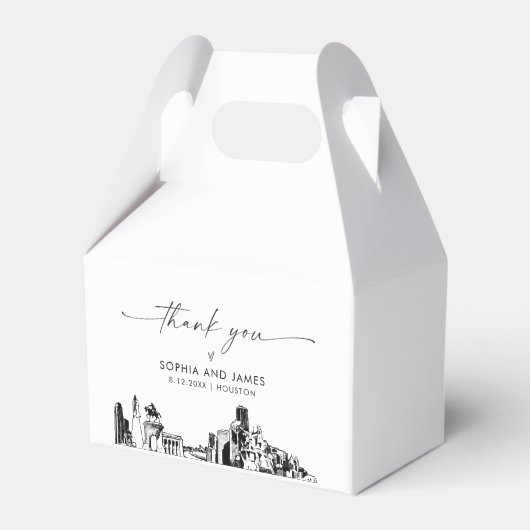 ヒュースト結婚ンのパーソナライズされた好意ボックス フェイバーボックス (正面サイド)