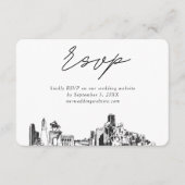 ヒュースト結婚ンのミニマリストスケッチRSVP エンクロージャーカード (正面)