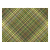 ヒュース自然ラストとオリーブプレイド テーブルクロス (正面(横))