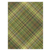 ヒュース自然ラストとオリーブプレイド テーブルクロス (正面)