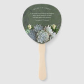 ヒュース・ブルースの淡い色の多肉株 ハンドファン (裏面)