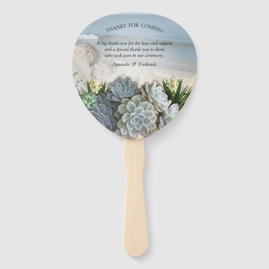 ヒュース・ブルースの淡い色の多肉株 ハンドファン (裏面)