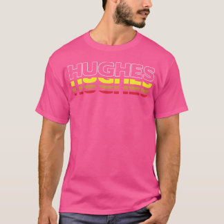 ヒューズのファーストネーム 楽しい ビンテージ サンセット ヒューズ リトロ Tシャツ