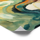 ヒューズの抽象化された鮮やか景観 ポスター (角)