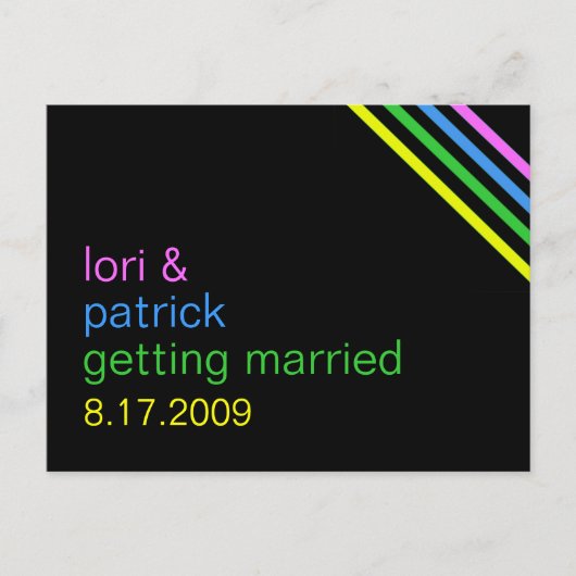 ヒューズカスタム日付の保存招待状 案内ポストカード (正面)