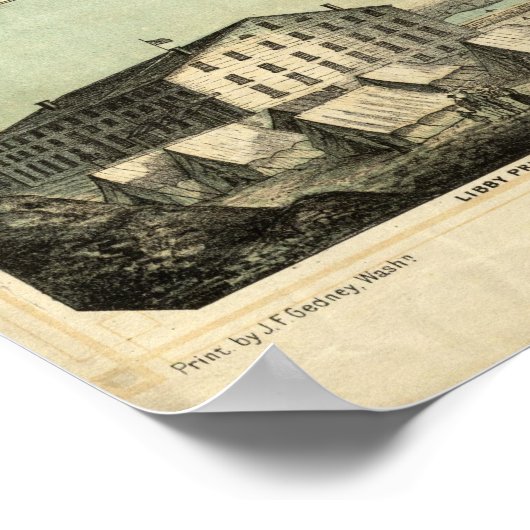 ヒューズ軍隊リッチモンドとピーターズバーグの地図 ポスター (角)