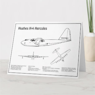 ヒューズ H-4 ハーキュリーズ スプルース グース - 飛行機の設計図 サンキューカード
