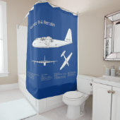 ヒューズH-4ヘラクレスススプルースグース – 飛行機の計画 シャワーカーテン (インサイチュ)