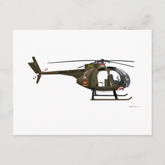 ヒューズOH-6カイユス恋しく思クルド ポストカード (正面)