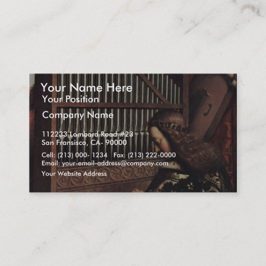 ヒューバートヴァンEyck (最も最高のな質)著遊ぶ天使 名刺 (正面)