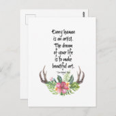 ヒューマンアーティストドンミゲルルイーズ引用文 ポストカード (正面/裏面)