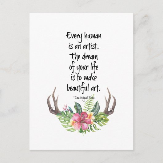 ヒューマンアーティストドンミゲルルイーズ引用文 ポストカード (正面)