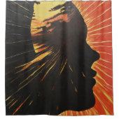 ヒューマンサイド顔 | 形而上学的アートデザイン シャワーカーテン (正面)