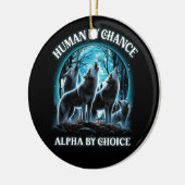 ヒューマンバイ偶然アルファバイチョイスアルファウルフハウリング セラミックオーナメント (左)