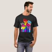 ヒューマンパワーフィストLgbtプライドゲイレズビアントランスジェンデ Tシャツ (正面フル)