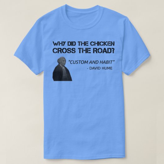 ヒュームおもしろい哲学先生学生哲学者 Tシャツ (デザイン正面)