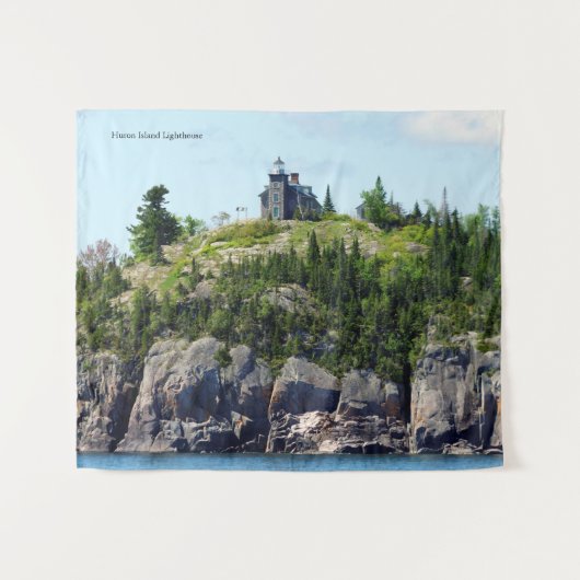 ヒューロンアイランドライトハウス広角 タペストリー (正面(横))