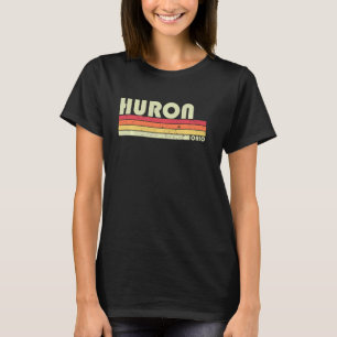 ヒューロンオハイオおもしろいシティホームルーツレトロ70s 80s tシャツ