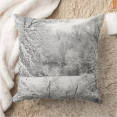 ヒューロン川の冬の雪 クッション (ブランケット)