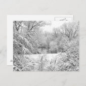 ヒューロン川の冬の雪 ポストカード (正面/裏面)