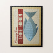 ヒューロン湖の青い魚のヴィンテージ旅行 ジグソーパズル (縦)