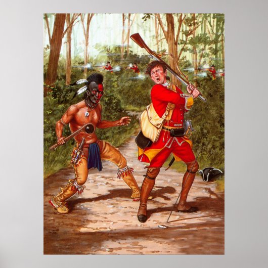 ヒューロン・ウォリアー、先住民・アメリカン・インディアン ポスター (正面)