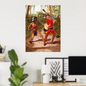 ヒューロン・ウォリアー、先住民・アメリカン・インディアン ポスター (ホームオフィス)