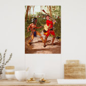 ヒューロン・ウォリアー、先住民・アメリカン・インディアン ポスター (キッチン)