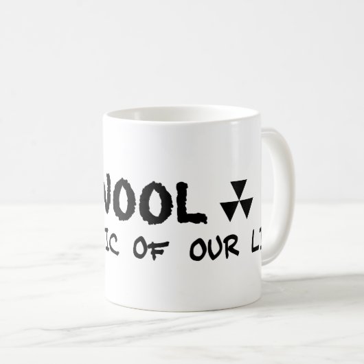 ヒューHoweyのウール私達のうそのマグの生地 コーヒーマグカップ (正面右)