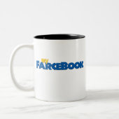 ヒューR. Killingmee- myFarcebook.comのStand-Up Comed ツートーンマグカップ (左)