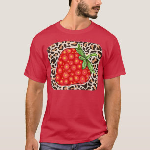 ヒョウいちご愛フルーツ微笑み農家 Tシャツ
