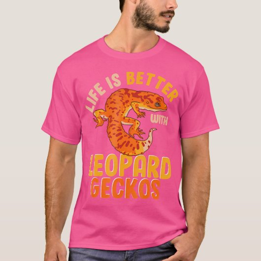 ヒョウおもしろいのケコスはトカゲの命が良い Tシャツ (正面)