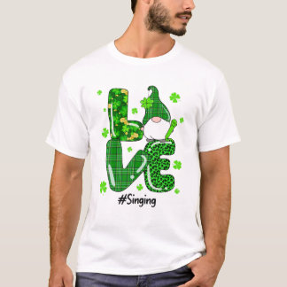 ヒョウおもしろいアイリッシュグリーンプレイド歌う格言St.P Tシャツ
