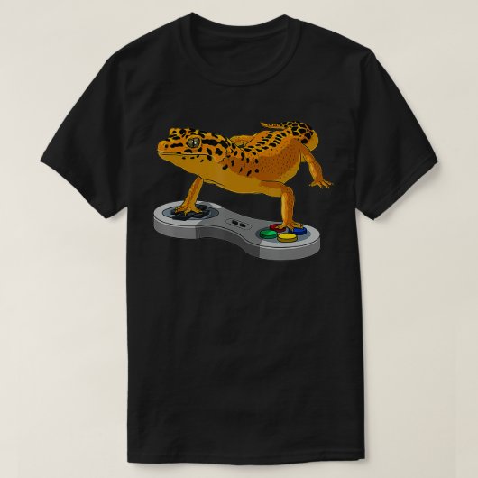 ヒョウおもしろいゲコひげドラゴンギフトキッズカッコいい Tシャツ (デザイン正面)
