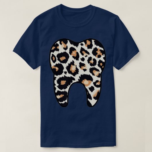 ヒョウおもしろいレオ歯科衛生士助手 Tシャツ (デザイン正面)
