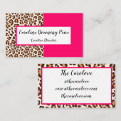 "ヒョウおよびショッキングピンク" 名刺 (正面/裏面)